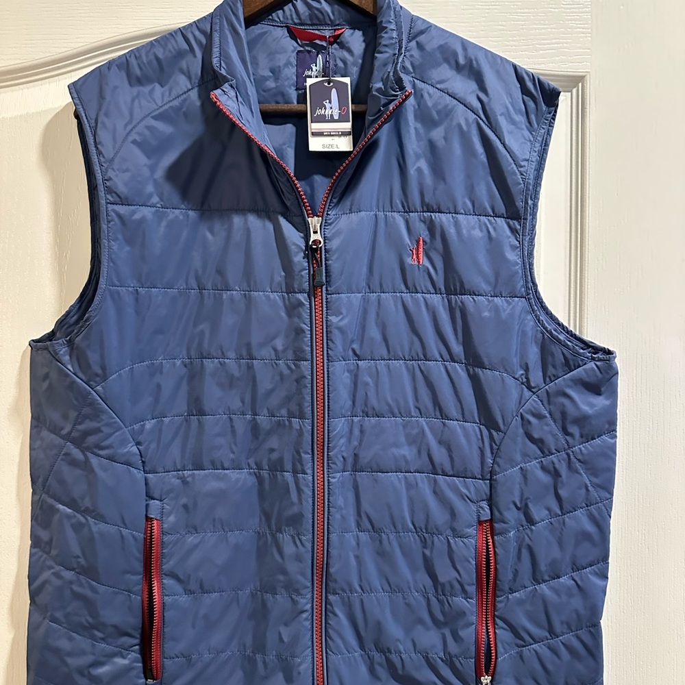 Johnnie-O Blue Jacket with Red Accents. Lightweight